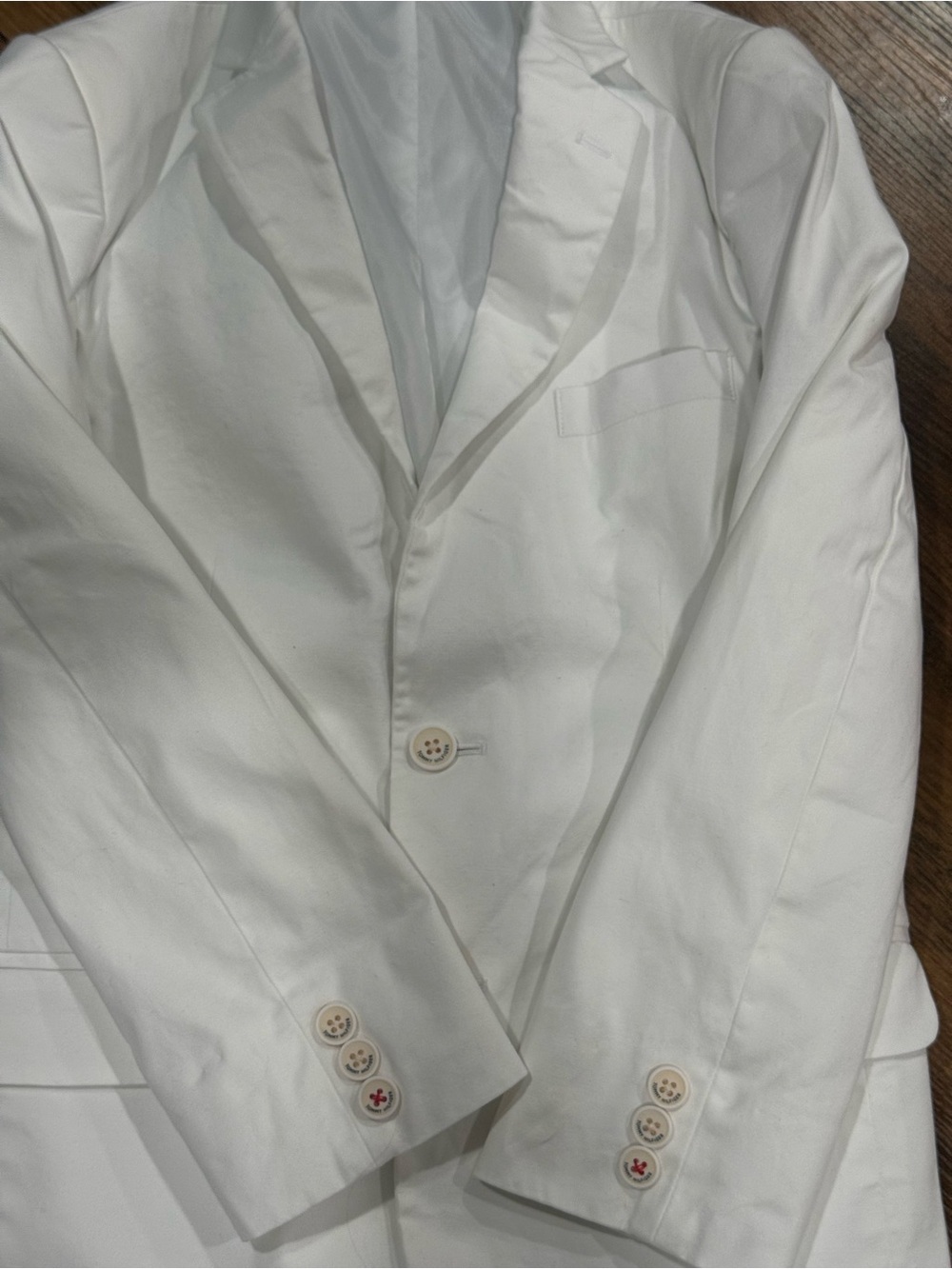 Tommy Hilfiger White Two-Button Cotton Blazer - Picture 2 of 11